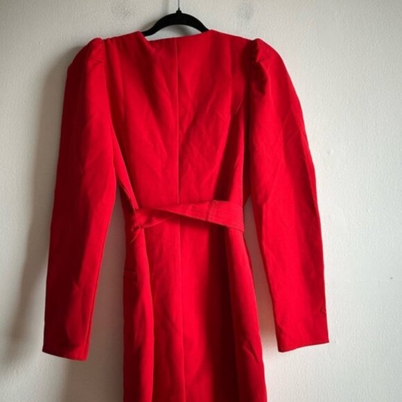 Adelyn Rae Sz M Camryn Red Blazer Puff Sleeves Belted Mini Dress - Picture 6 of 10